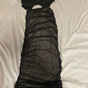Elegant Black Ruched Dress